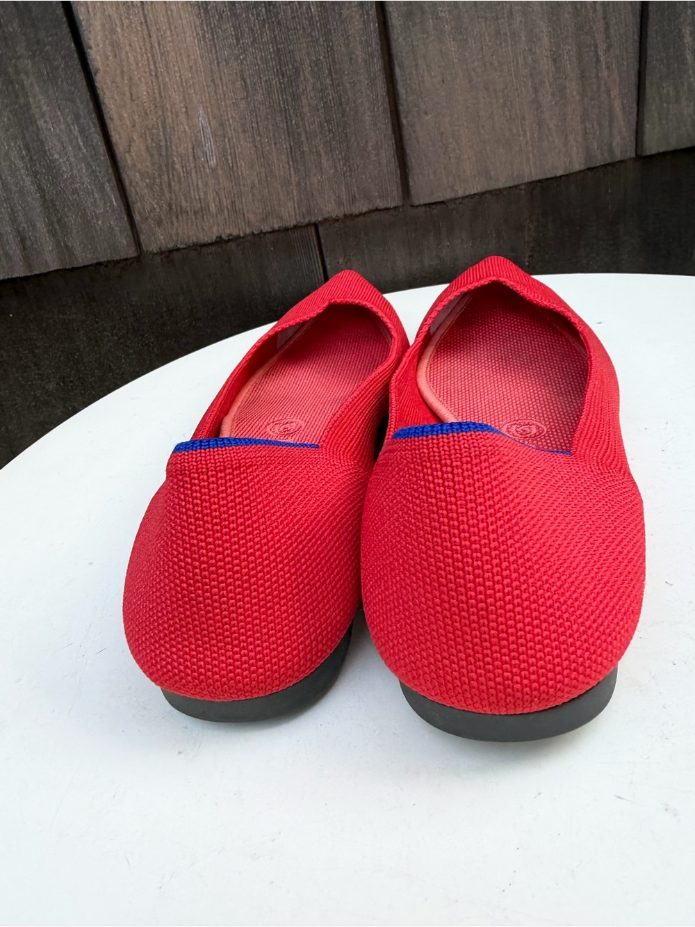 Rothy’s flat shoes neon red pointed toe slip on Sz W 8.5. - Picture 8 of 9